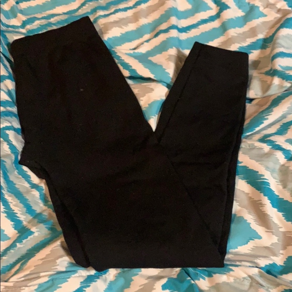 Pink rose fleece leggings